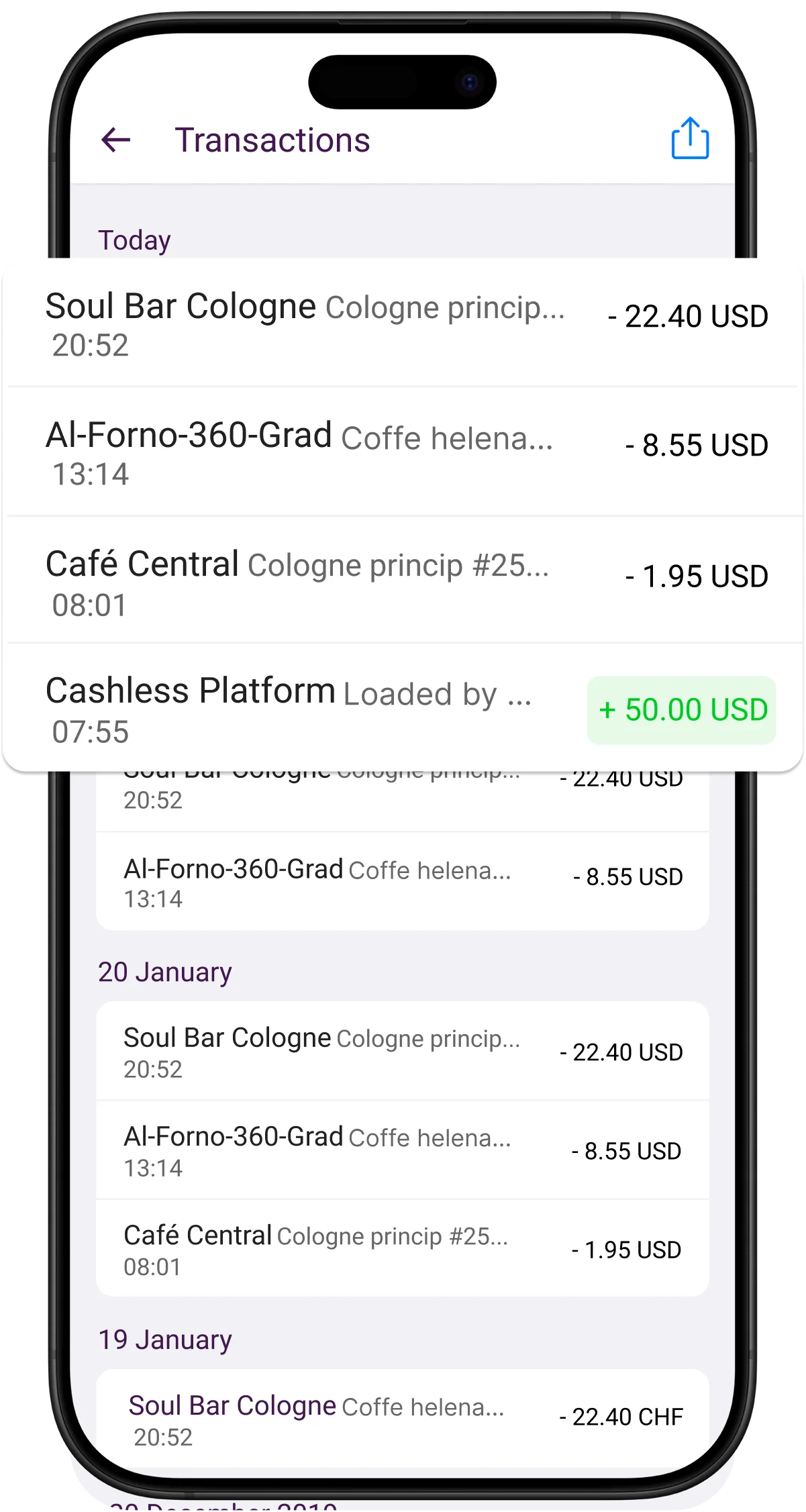SECANDA App transactions