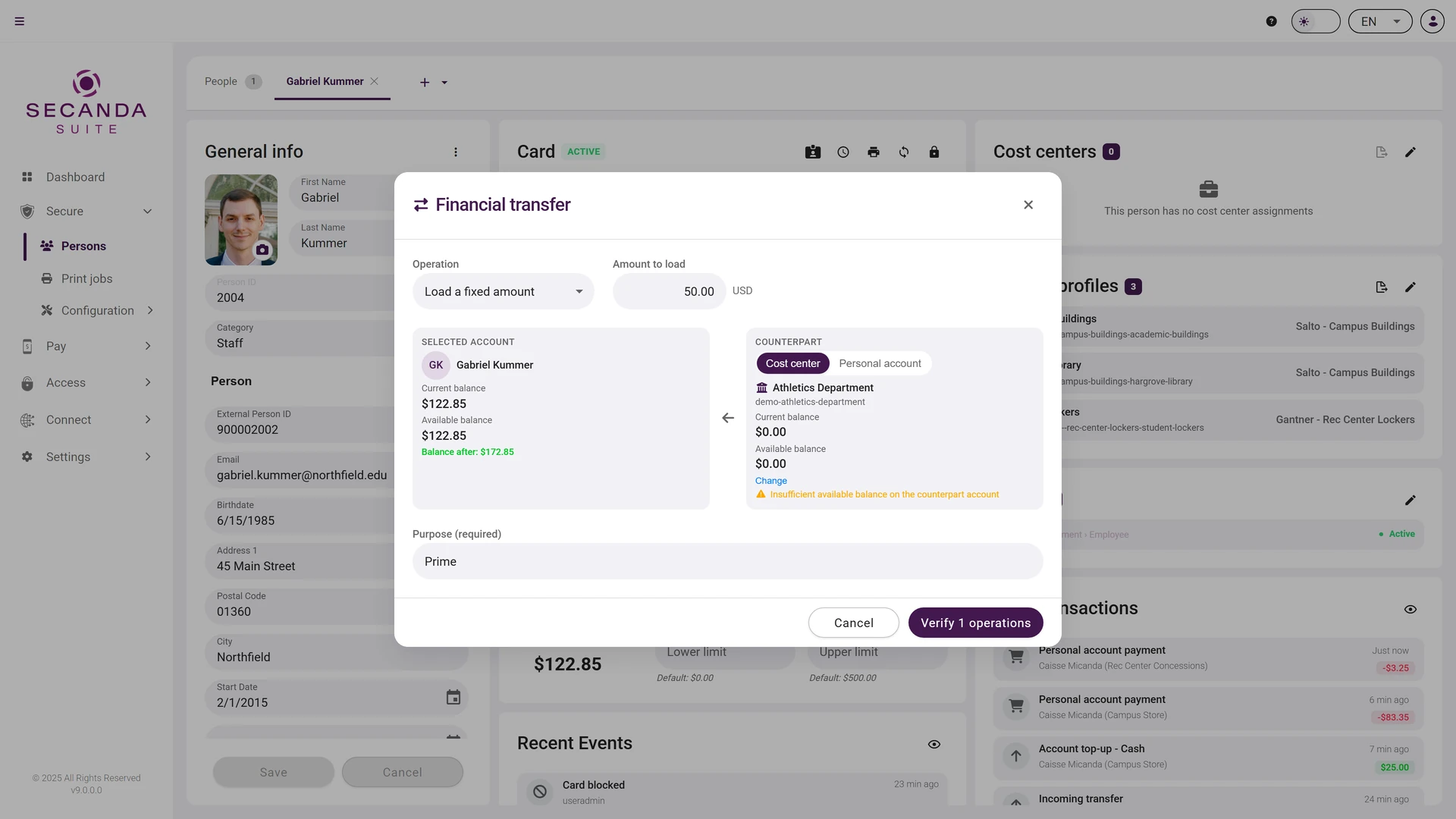 Financial transfer